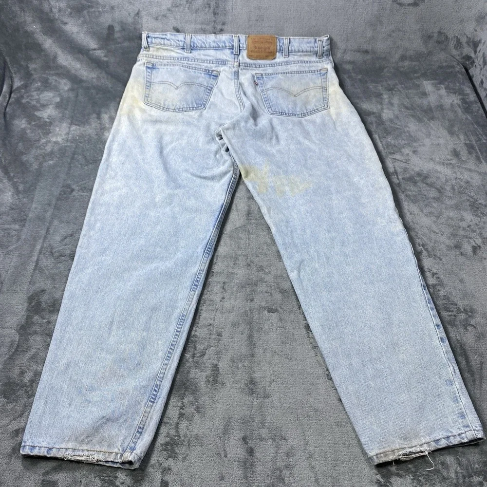 Vintage Levis 550 Jeans Fits 42x31 USA Made 1995 Tapered Relaxed Denim Work Fade